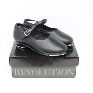 Revolution Dancewear Buckle Student Tap Shoe Black SZ 1.5A - Brand New in Box